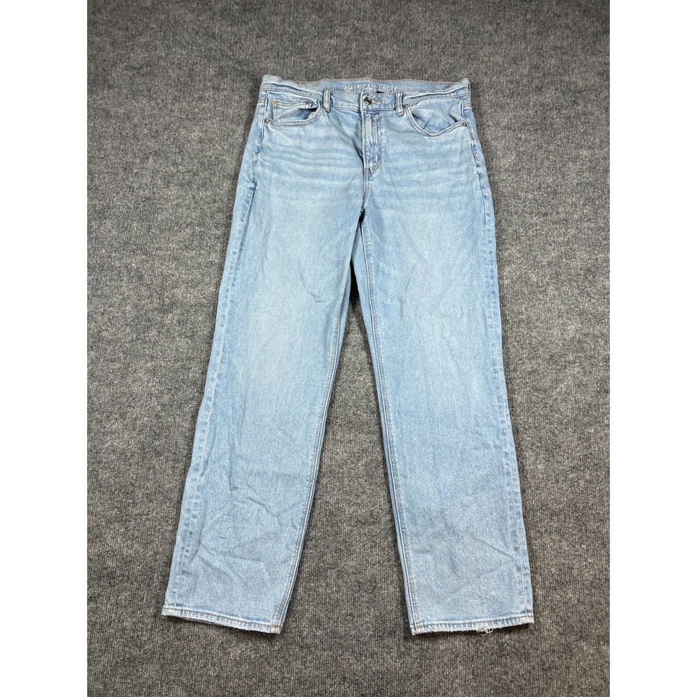 American Eagle Outfitters Jeans Womens 12 Blue Denim Cotton Stretch Straight Leg